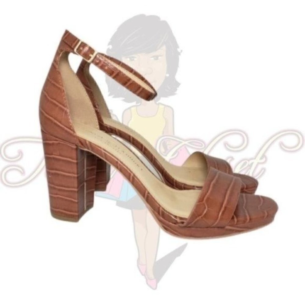 Chinese Laundry Brown Open Toe Ankle Buckle Heels